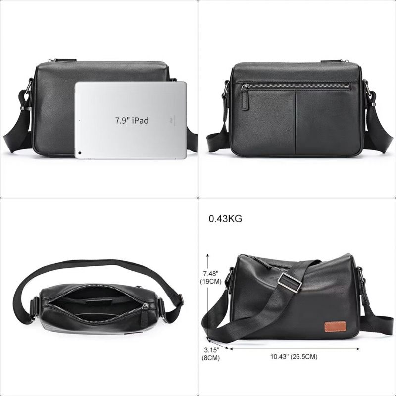 Bolsas Ombro Masculinas Bolsa Couro Triumph Da Trailblazer - Preto