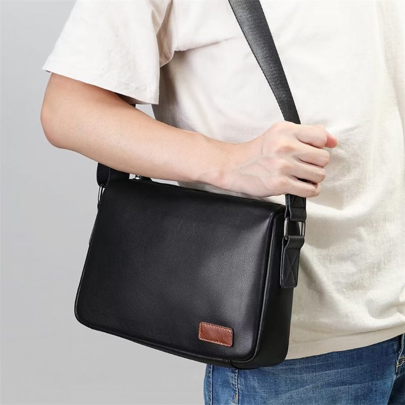 Bolsas Ombro Masculinas Bolsa Couro Triumph Da Trailblazer - Preto