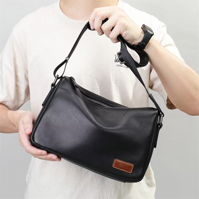 Bolsas Ombro Masculinas Bolsa Couro Triumph Da Trailblazer - Preto