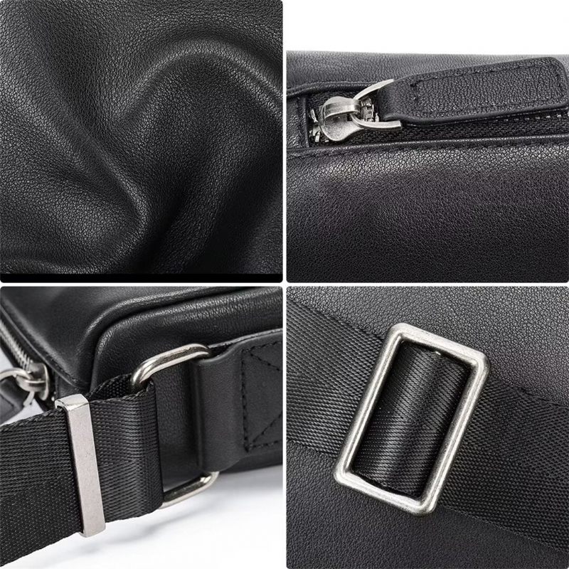 Bolsas Ombro Masculinas Bolsa Couro Triumph Da Trailblazer - Preto