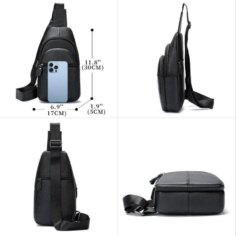 Bolsas Ombro Masculinas Bolsa Mensageiro Chique - Preto