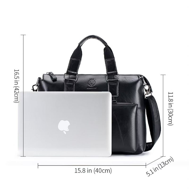 Bolsas Ombro Masculinas Couro Quadrado Distinto Holdall - Preto