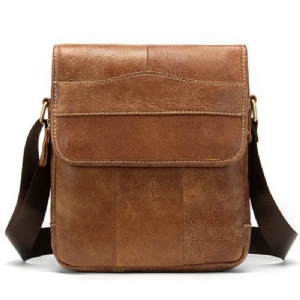 Bolsas Ombro Masculinas Couro Sólido Padrão Crossbody Bolsa Mensageiro