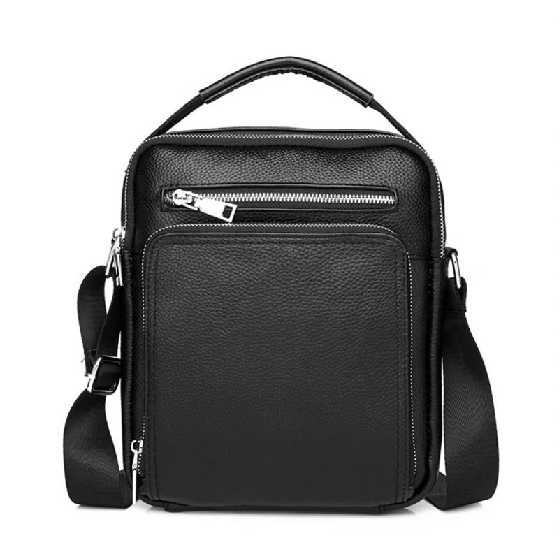 Bolsas Ombro Masculinas Estilo Soberano Breve Couro - Preto