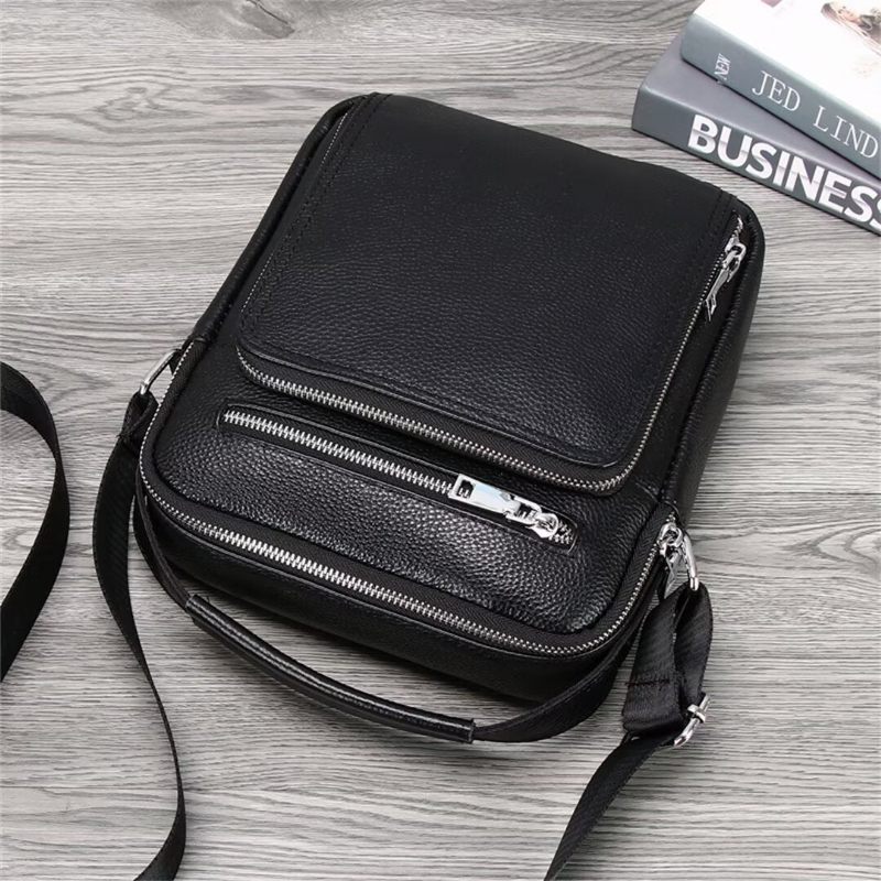 Bolsas Ombro Masculinas Estilo Soberano Breve Couro - Preto