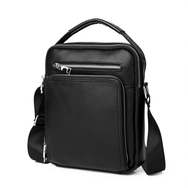 Bolsas Ombro Masculinas Estilo Soberano Breve Couro - Preto