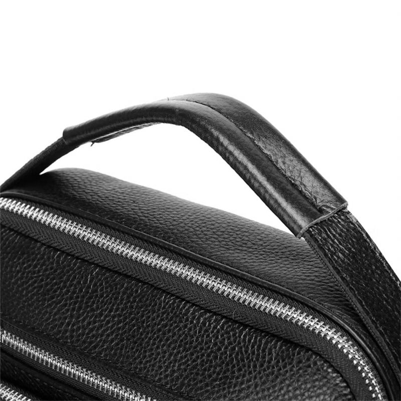 Bolsas Ombro Masculinas Estilo Soberano Breve Couro - Preto