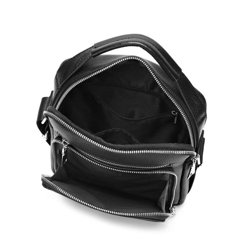 Bolsas Ombro Masculinas Estilo Soberano Breve Couro - Preto