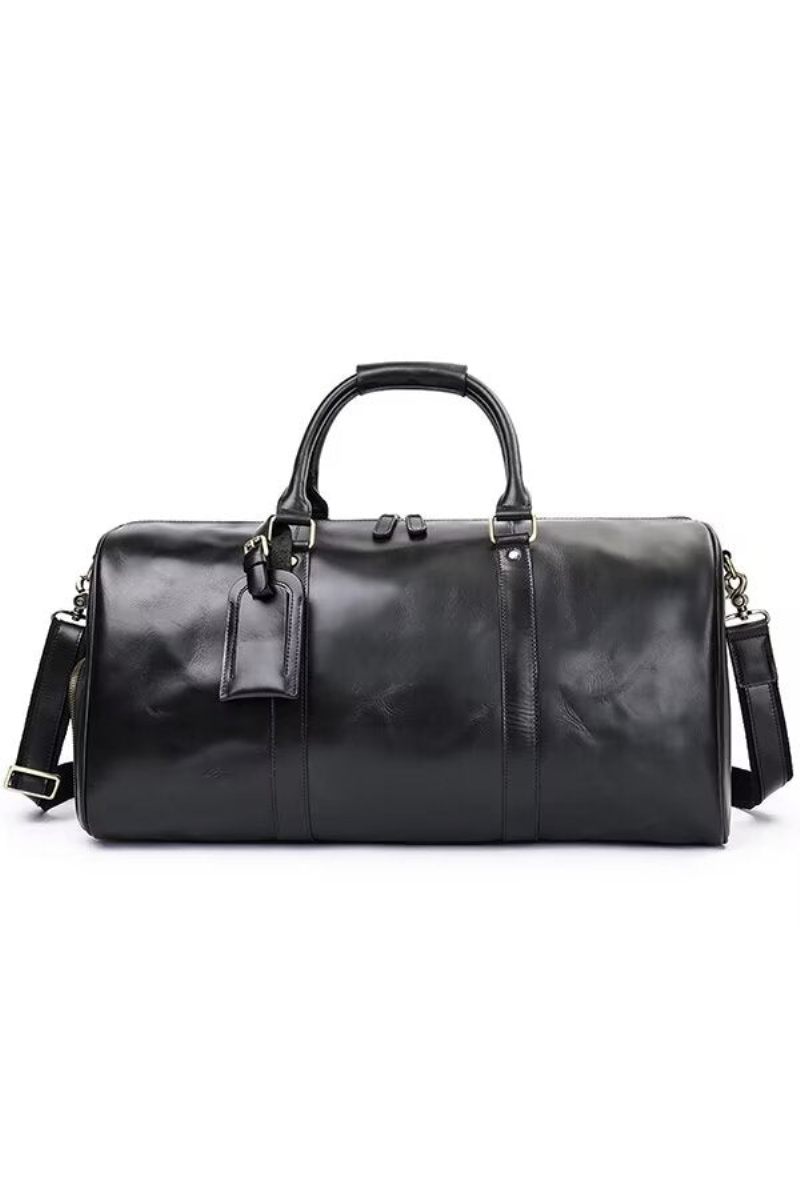 Bolsas Ombro Masculinas Luxuosas Em Couro Casual Tote - Preto