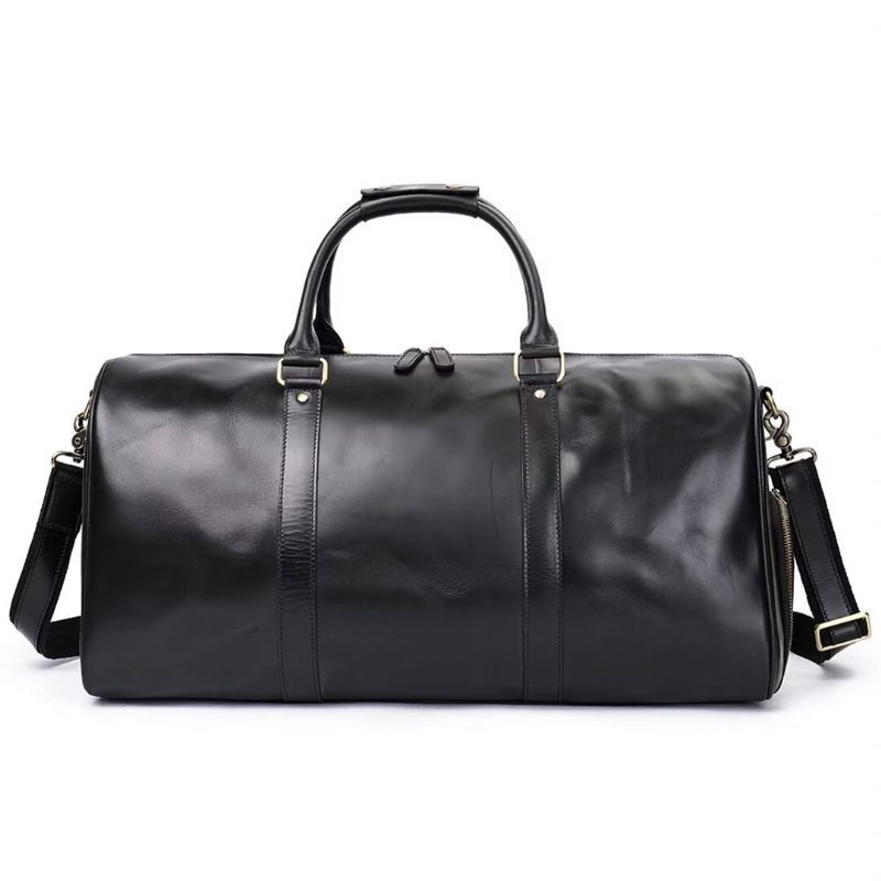 Bolsas Ombro Masculinas Luxuosas Em Couro Casual Tote - Preto