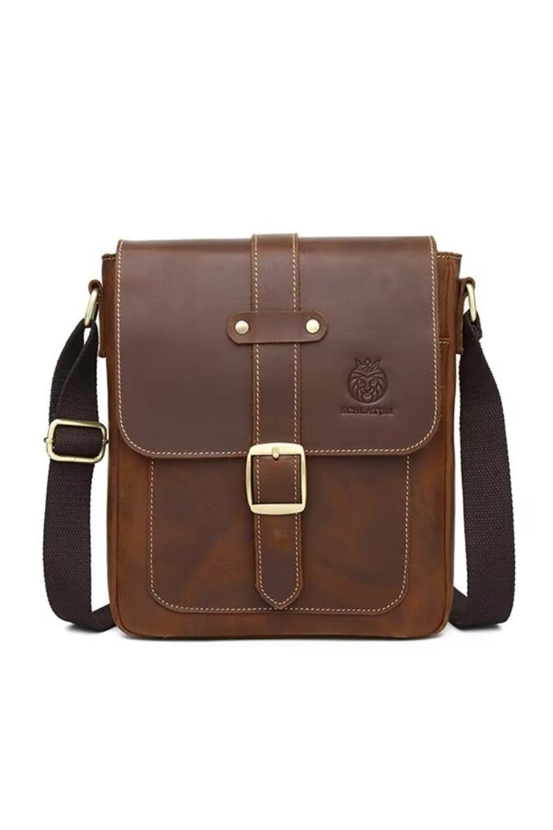 Bolsas Ombro Masculinas Noble Commuter Leather Tote - Café