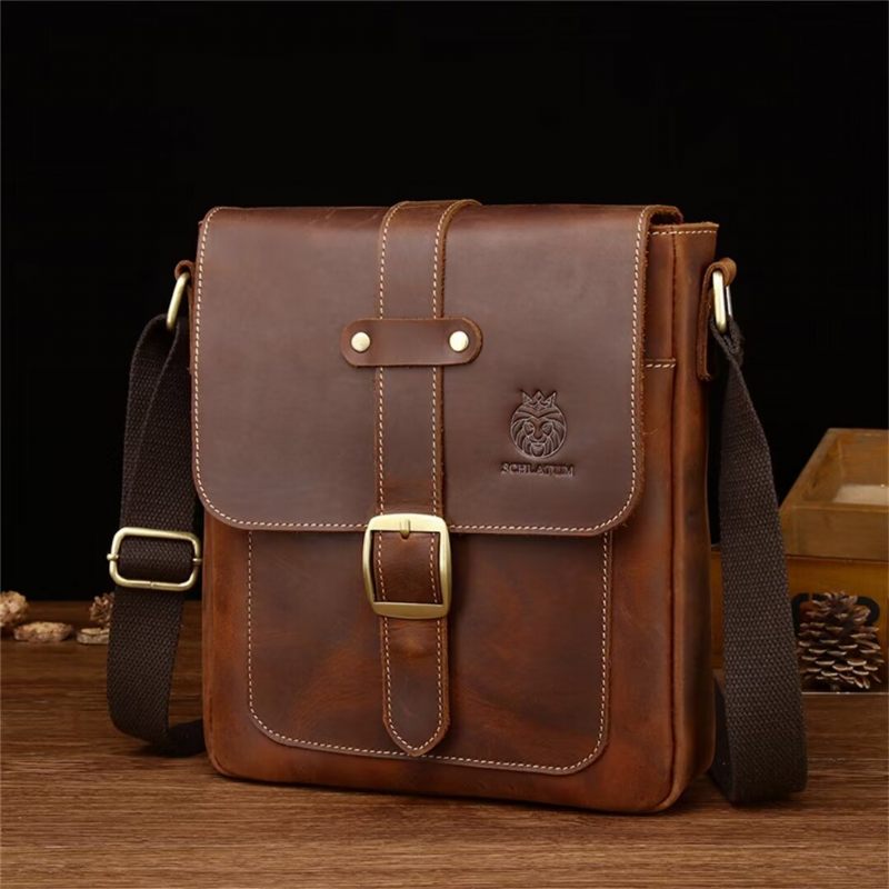 Bolsas Ombro Masculinas Noble Commuter Leather Tote - Café