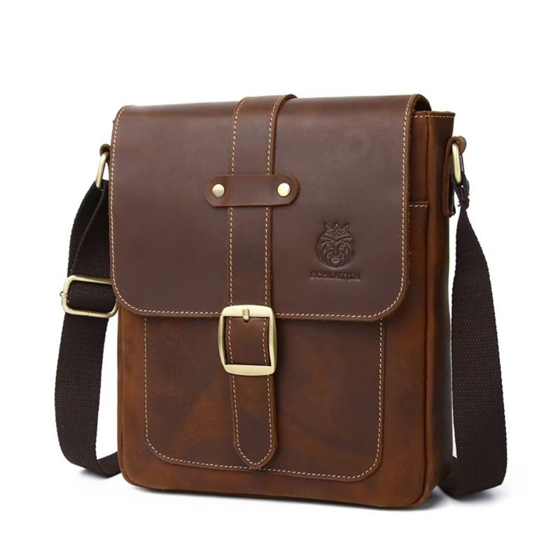 Bolsas Ombro Masculinas Noble Commuter Leather Tote - Café