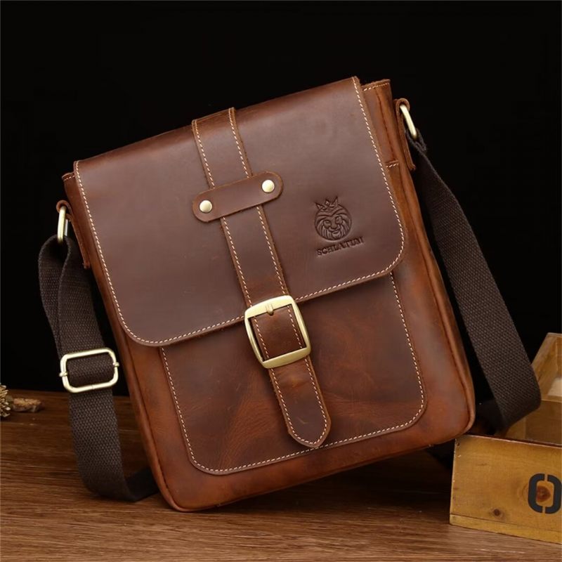 Bolsas Ombro Masculinas Noble Commuter Leather Tote - Café