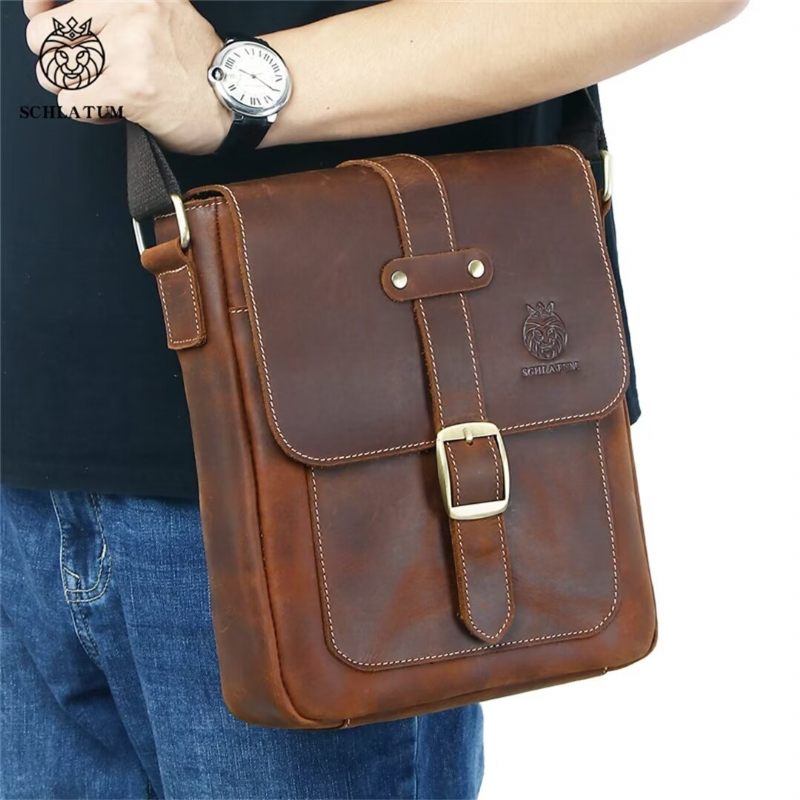 Bolsas Ombro Masculinas Noble Commuter Leather Tote - Café