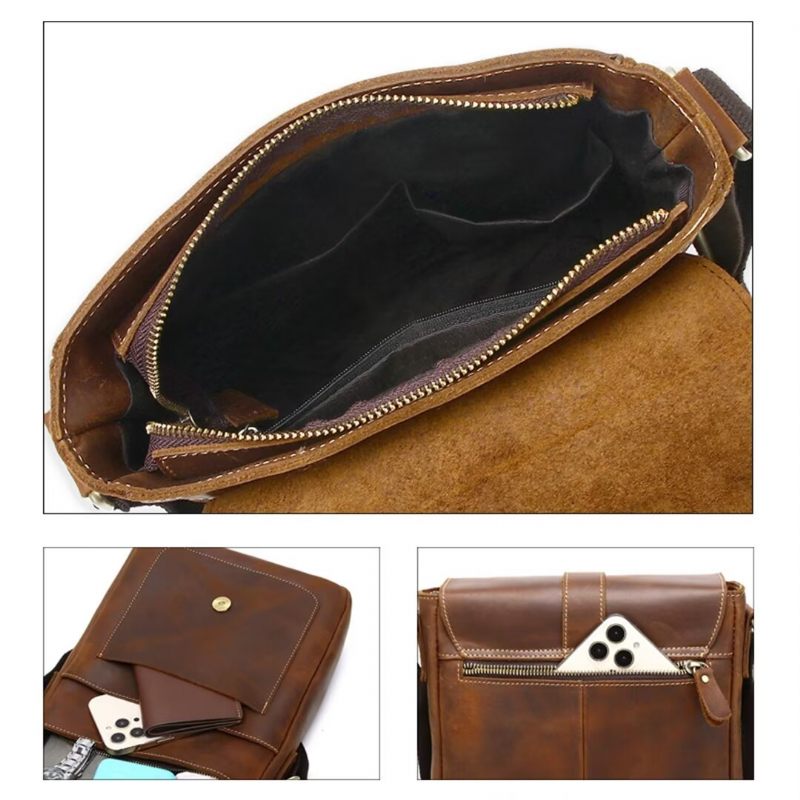 Bolsas Ombro Masculinas Noble Commuter Leather Tote - Café