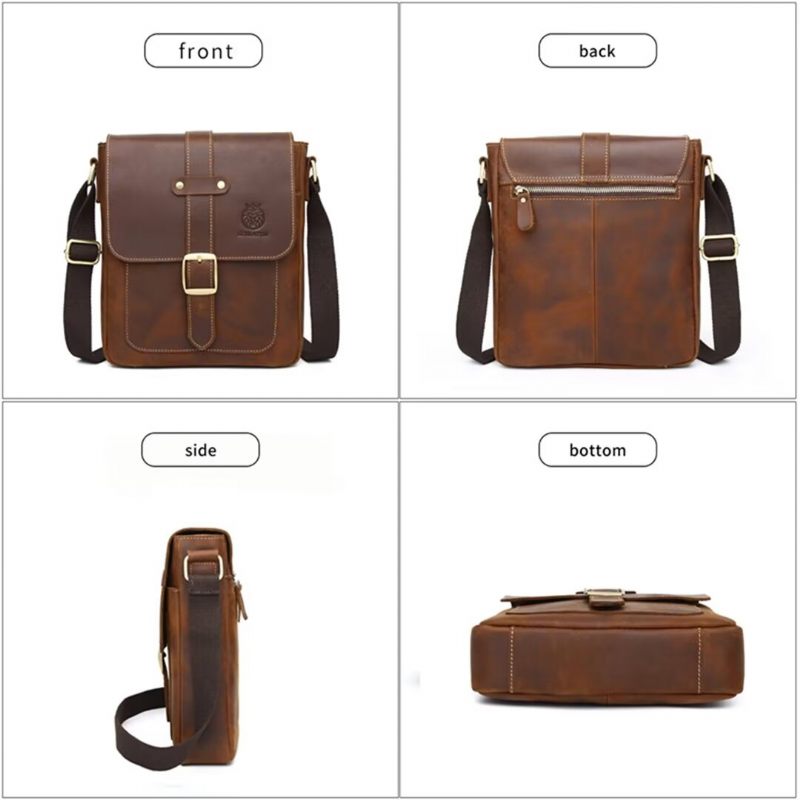 Bolsas Ombro Masculinas Noble Commuter Leather Tote - Café