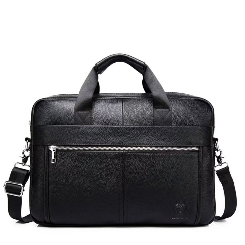 Bolsas Ombro Masculinas Organizador Quadrado Couro Luxo - Preto