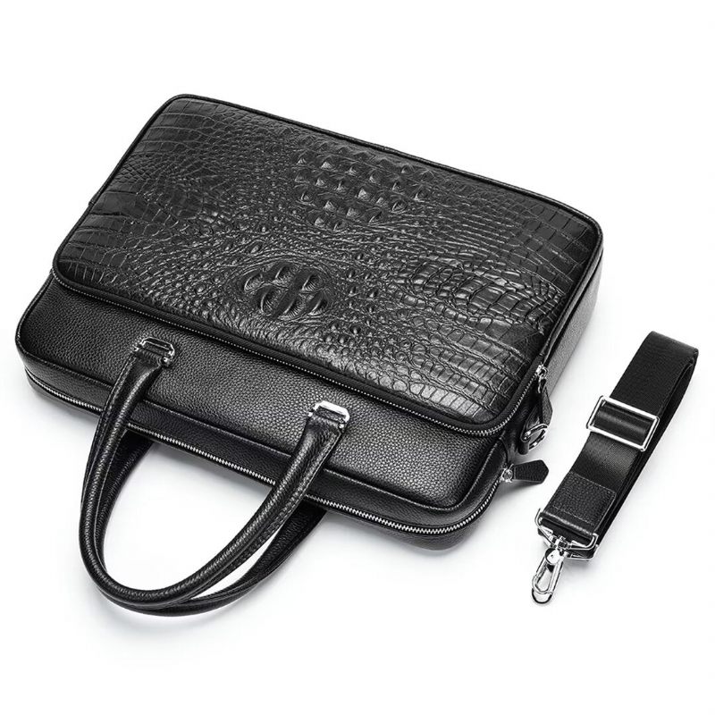 Bolsas Ombro Masculinas Pinnacle Prestige Alligator Tote - Preto