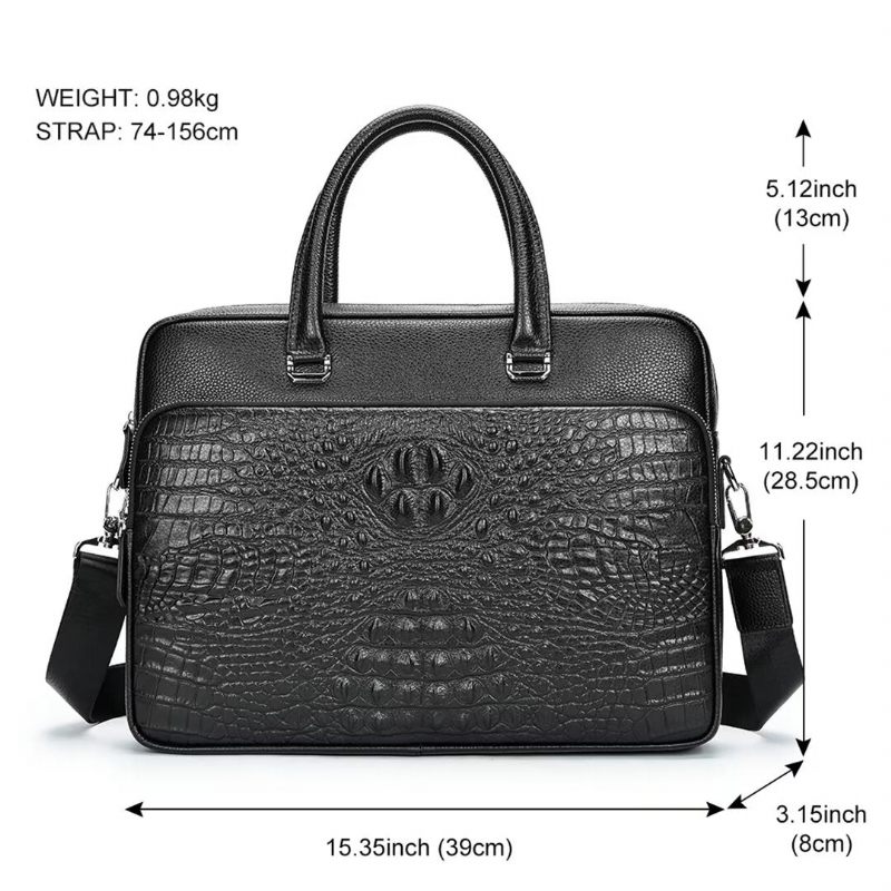 Bolsas Ombro Masculinas Pinnacle Prestige Alligator Tote - Preto