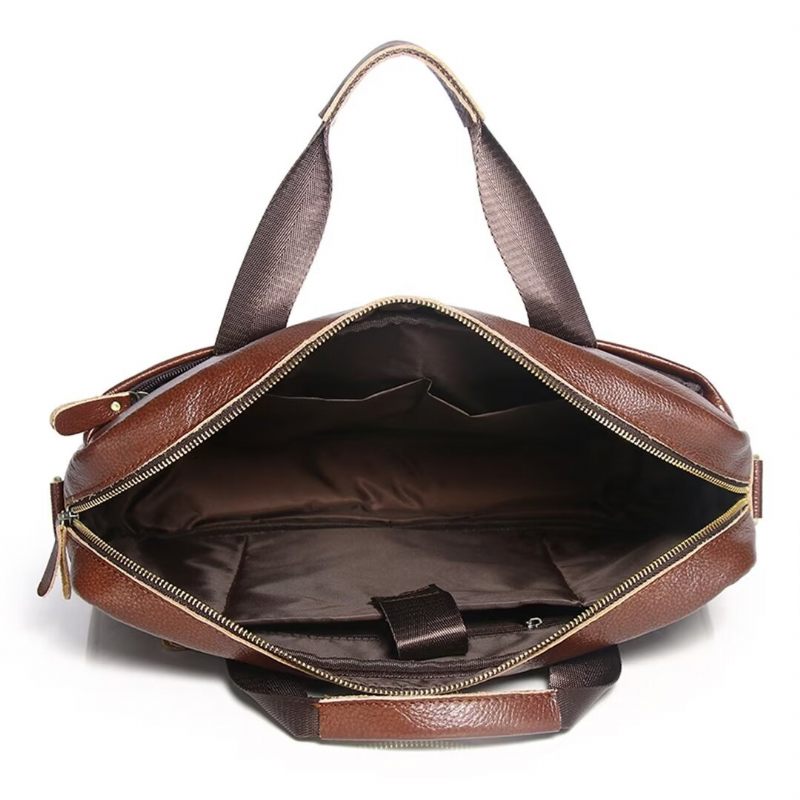 Bolsas Ombro Masculinas Regal Square Leather Portfolio - Castanho Vermelho 