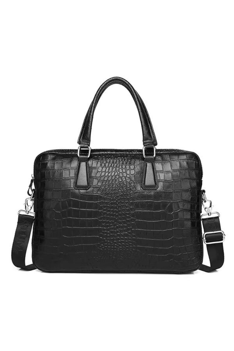 Bolsas Ombro Masculinas Vanguard Leather Square Tote - Preto