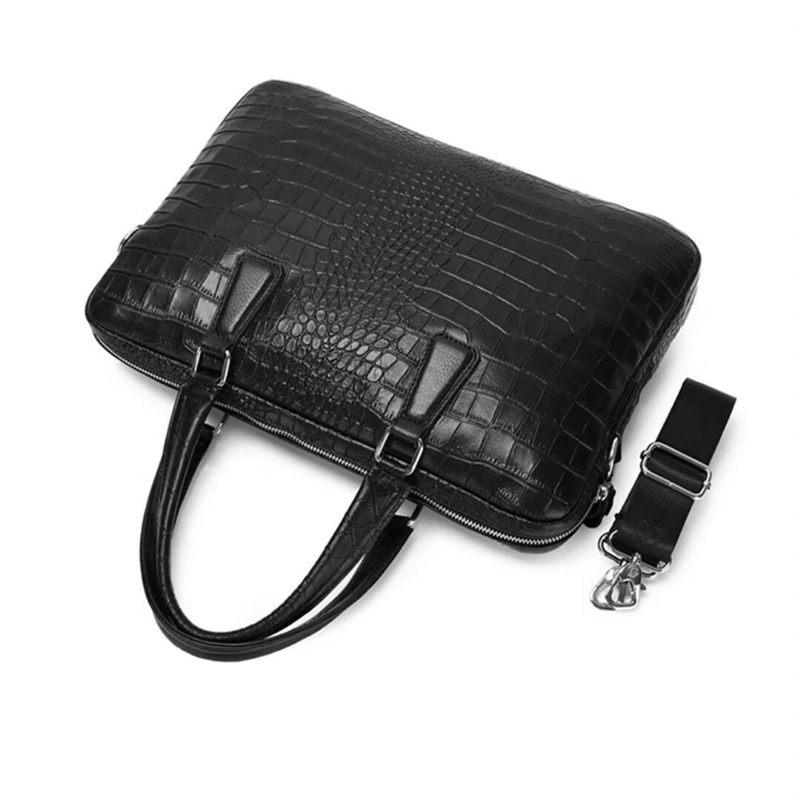 Bolsas Ombro Masculinas Vanguard Leather Square Tote - Preto