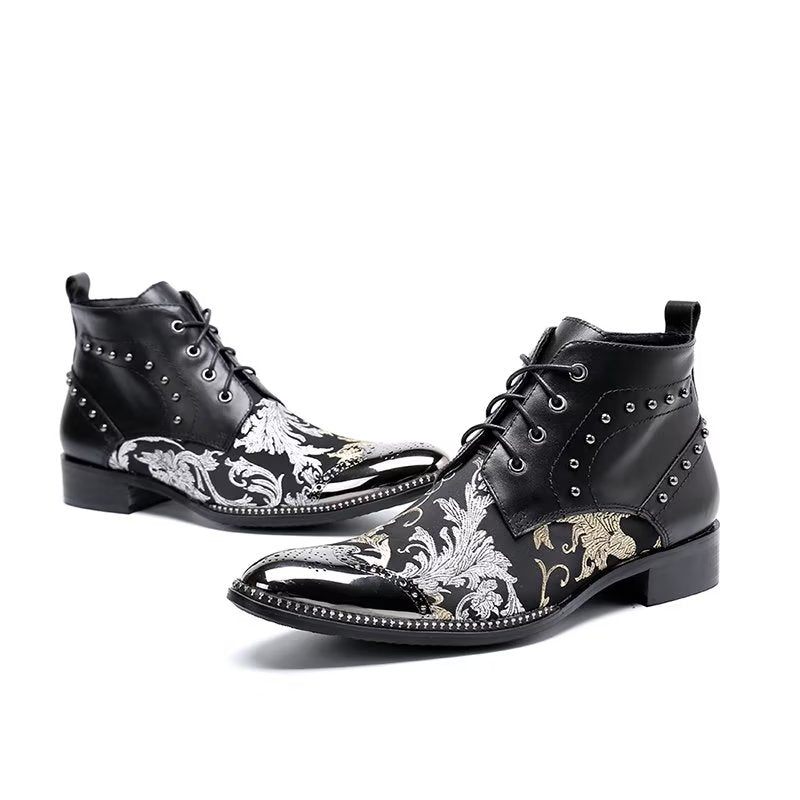 Botas Masculinas Botins Com Relevo - Preto