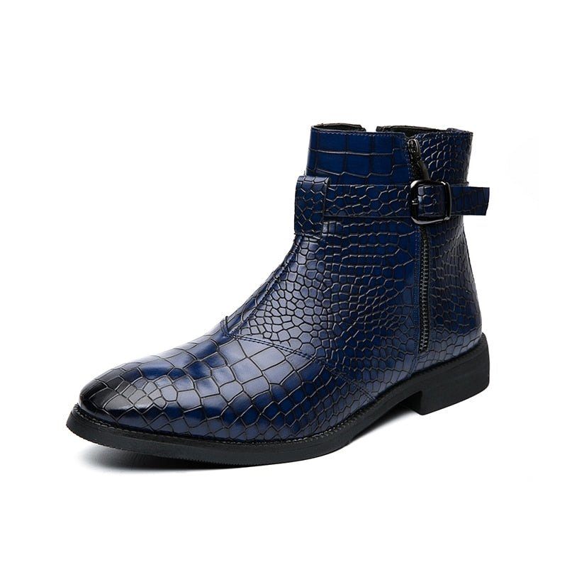 Botas Masculinas British Croc Padrão Com Zíper