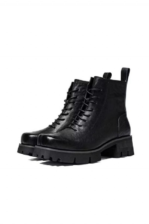 Botas Masculinas Cano Curto Com Bico Quadrado