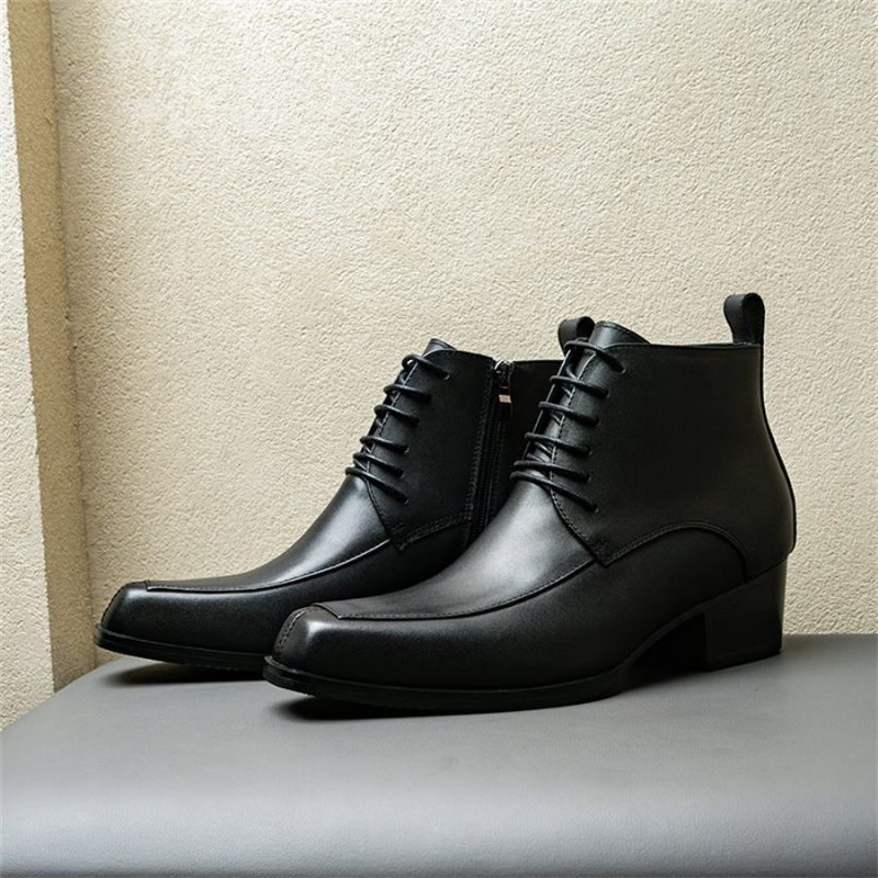 Botas Masculinas Chelsea Com Cadarços - Preto 