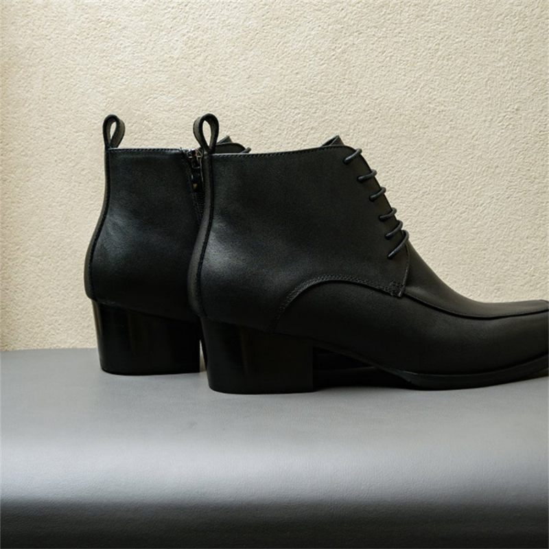 Botas Masculinas Chelsea Com Cadarços - Preto 