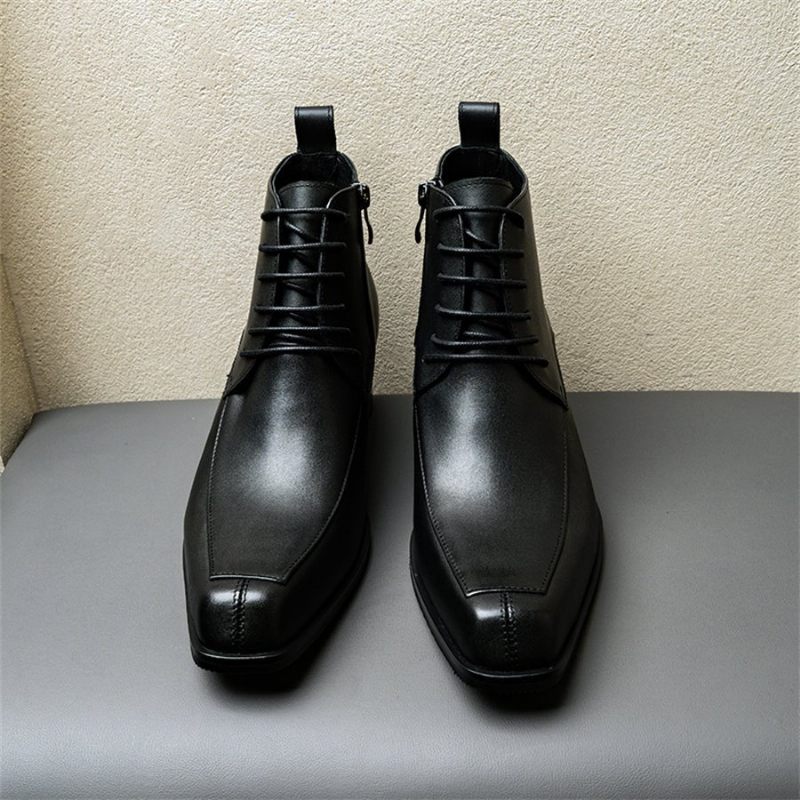 Botas Masculinas Chelsea Com Cadarços - Preto 