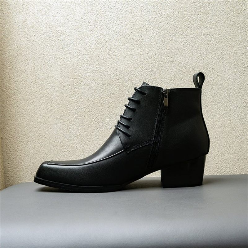 Botas Masculinas Chelsea Com Cadarços - Preto 