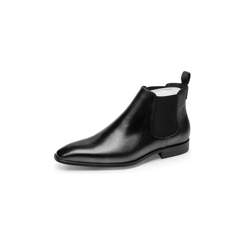 Botas Masculinas Chelsea Com Forro Pele Exótica - Preto