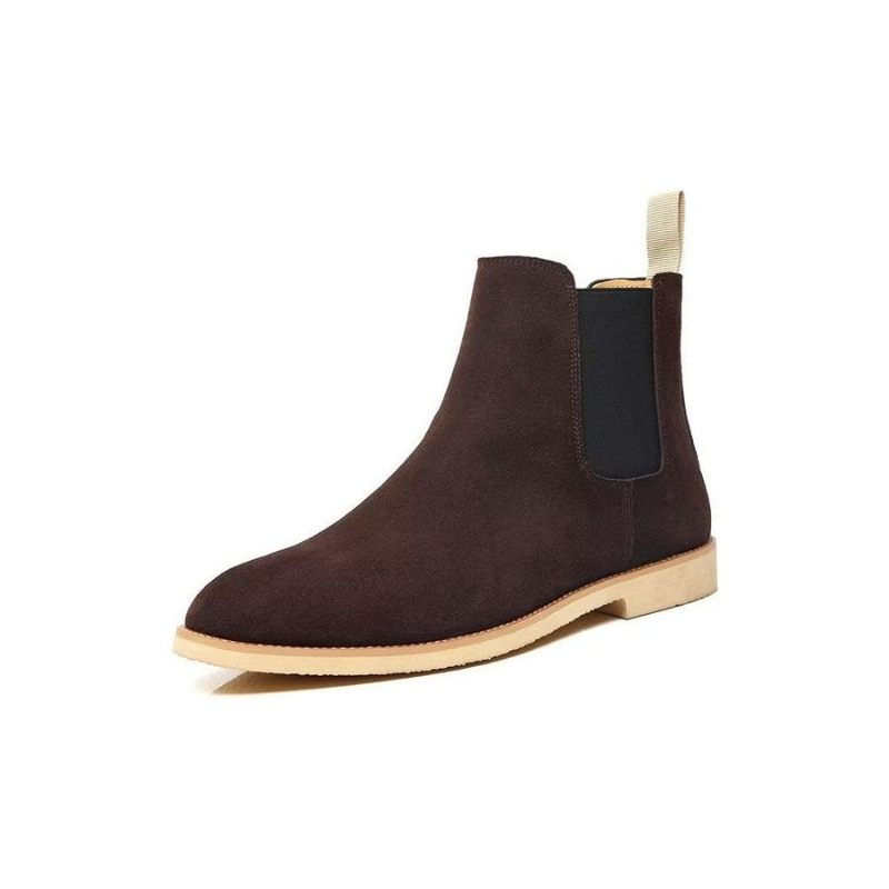 Botas Masculinas Chic Rome Com Relevo Pontiagudo Chelsea - Café