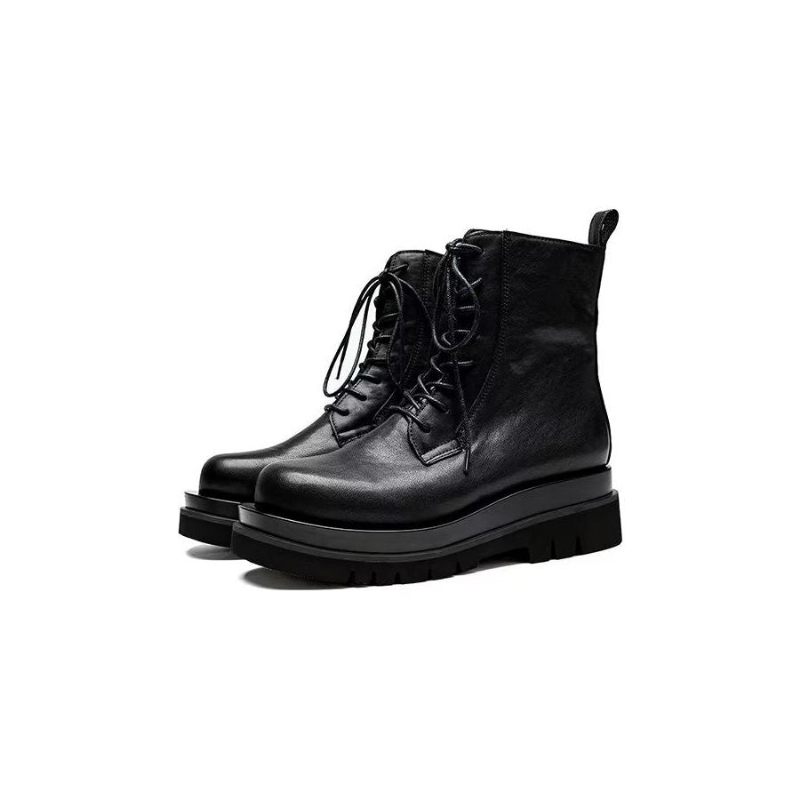 Botas Masculinas Chiques Com Cadarço Curtas Britânicas