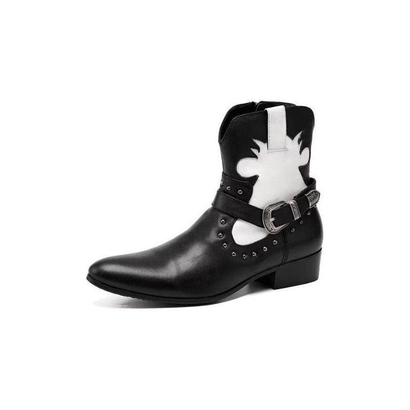 Botas Masculinas Chiques Com Zíper - Preto