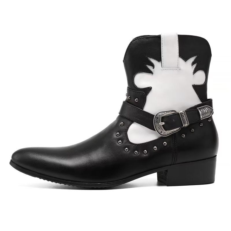 Botas Masculinas Chiques Com Zíper - Preto