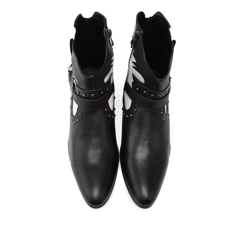 Botas Masculinas Chiques Com Zíper - Preto