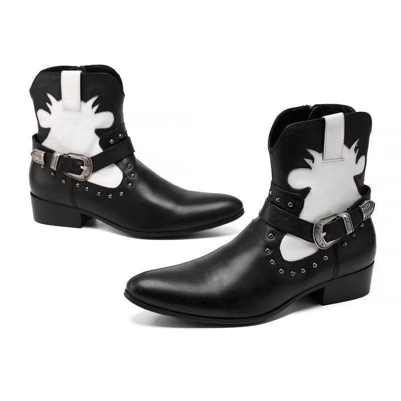 Botas Masculinas Chiques Com Zíper - Preto