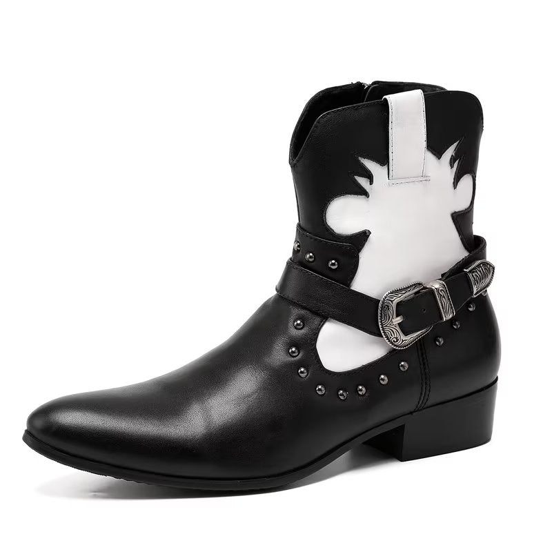 Botas Masculinas Chiques Com Zíper - Preto