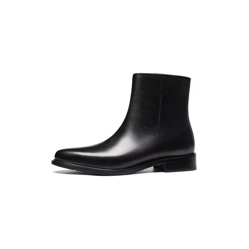 Botas Masculinas Chiques Couro Com Bico Fino