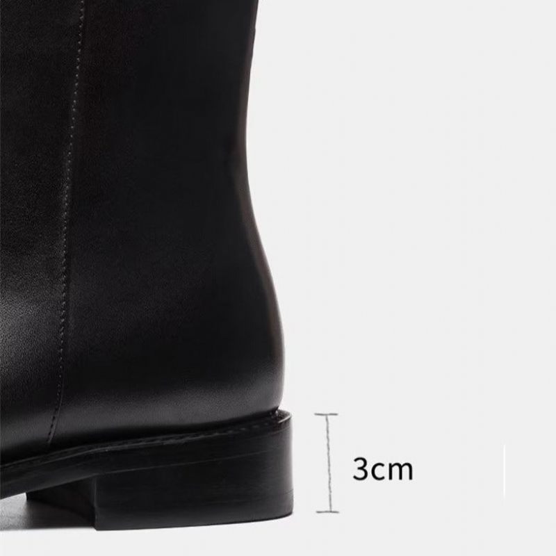 Botas Masculinas Chiques Couro Com Bico Fino - Preto