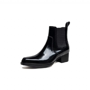 Botas Masculinas Chiques Couro Com Bico Fino Chelsea Boots