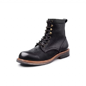 Botas Masculinas Chiques Couro Com Cadarço