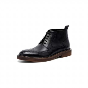 Botas Masculinas Chiques Couro Com Cordões