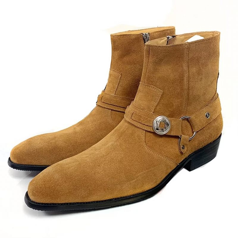 Botas Masculinas Chiques Couro Genuíno