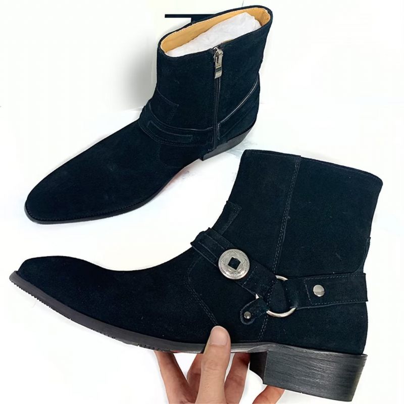 Botas Masculinas Chiques Couro Genuíno - Preto