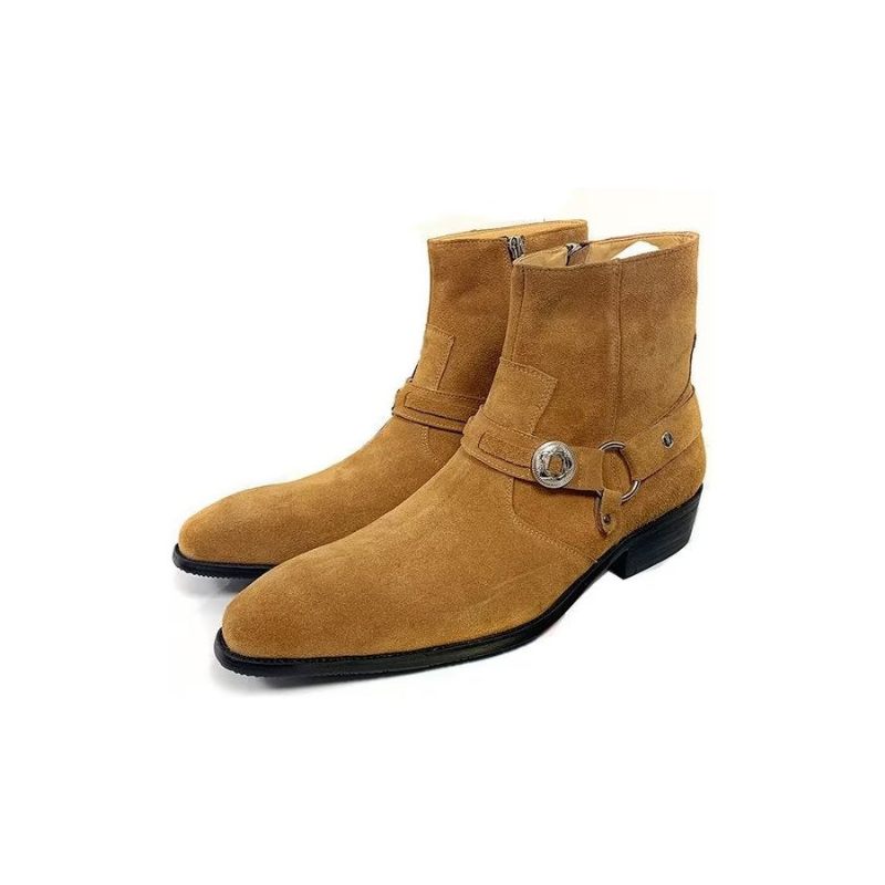 Botas Masculinas Chiques Couro Genuíno - Marrom